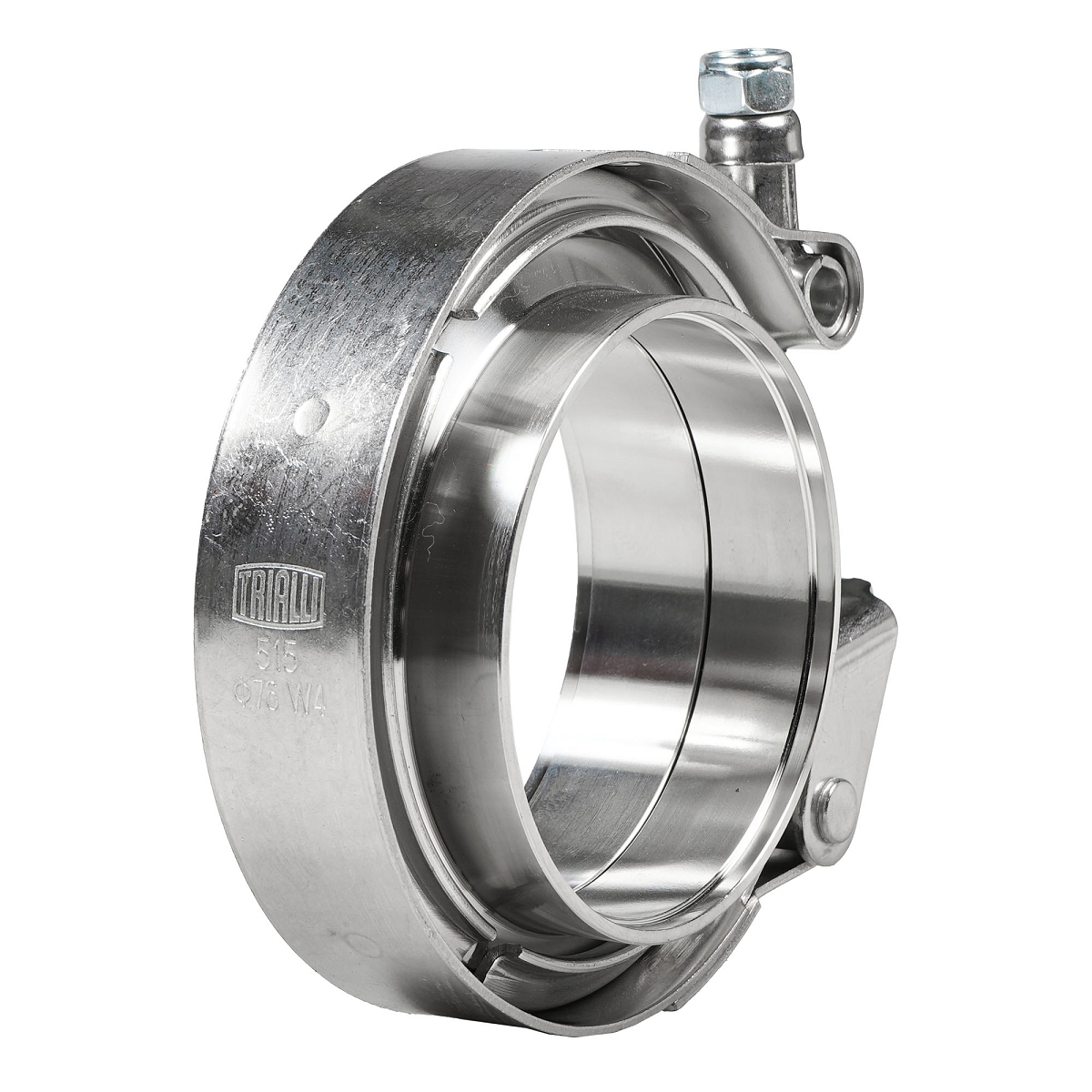 Хомут глушителя V-band быстросъемный (усиленный) с фланцами D=76 мм (нержавеющая сталь)