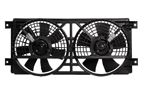 Электровентилятор кондиционера для автомобилей SsangYong Kyron (05-)/Actyon (05-) (2 вент.) (с кожухом)