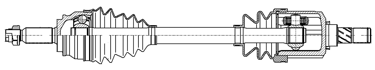 Привод передний левый для автомобилей Mitsubishi Outlander III (12-)/XL (06-) 2.0i/2.4i CVT 2WD/4WD