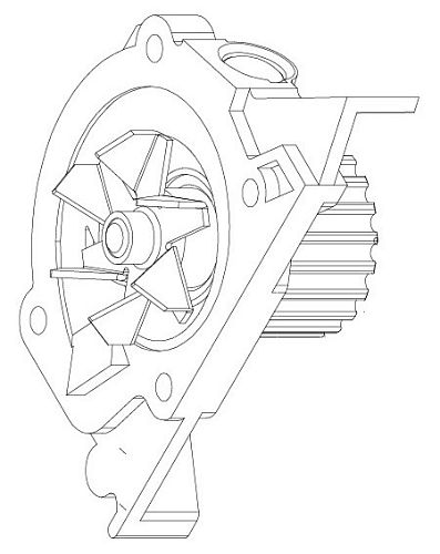 Насос водяной для автомобилей Peugeot 407 (04-) 1.8i/2.0i [EW7; EW10]