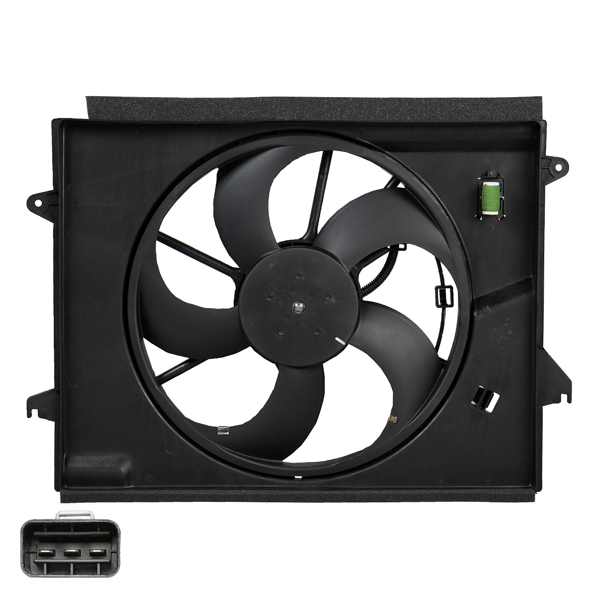 Электровентилятор охлаждения для автомобилей KIA Optima IV (15-) 2.0i/2.4i (с кожухом и резист.)