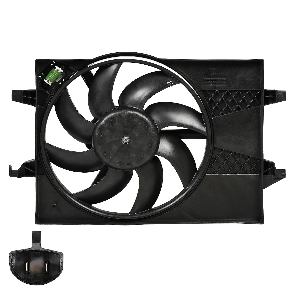 Электровентилятор охлаждения для автомобилей Ford Fusion (02-)/Fiesta (01-) (с кожухом и резистором) A/C+