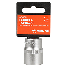 Головка торцевая 1/2"DR двенадцатигранная 22мм, L=38мм пласт.подвес