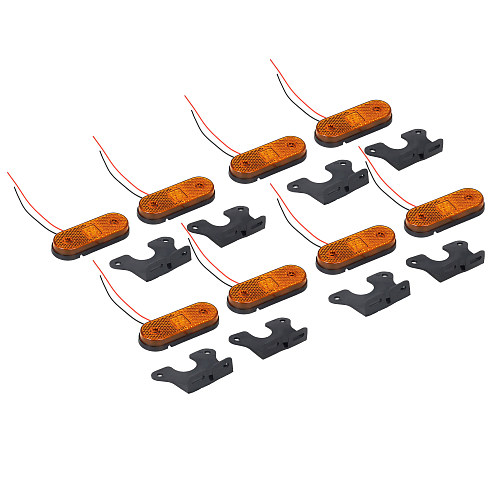 Огонь габаритный светодиодный, 12/24В, оранжевый, съемный кронштейн, комплект 8 шт. МП-серия