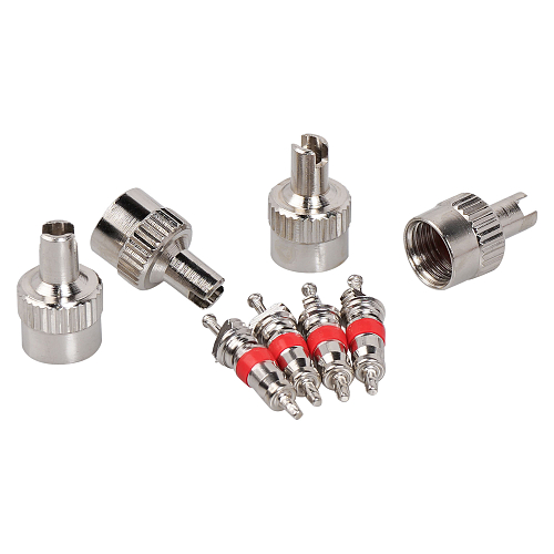 Ремкомплект для вентилей (4 золотника, 4 металл.колп. с ключом) в пакете