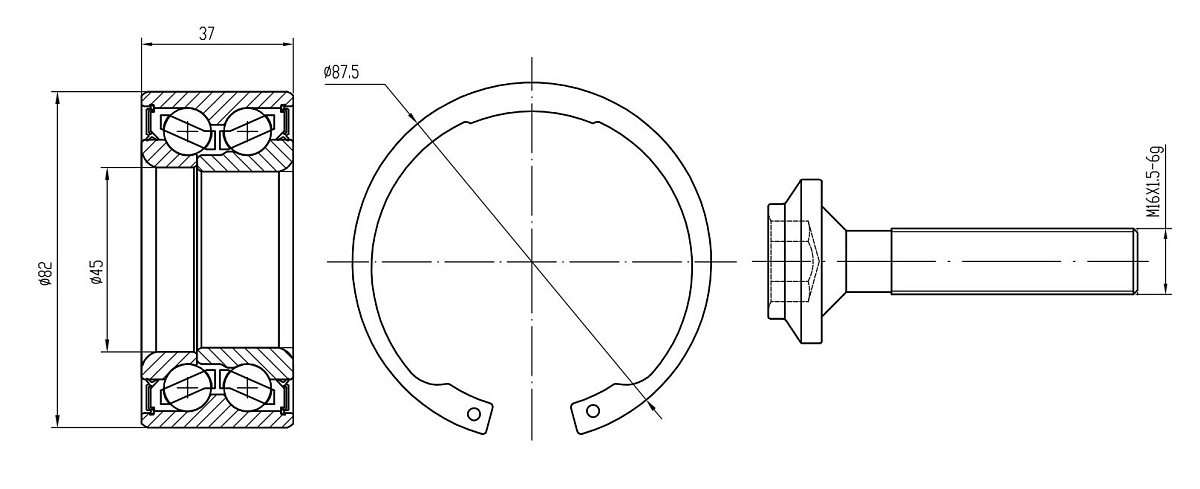 Ремкомплект ступицы передней для автомобиля VW Passat B5 (96-)/Audi A6 (97-)