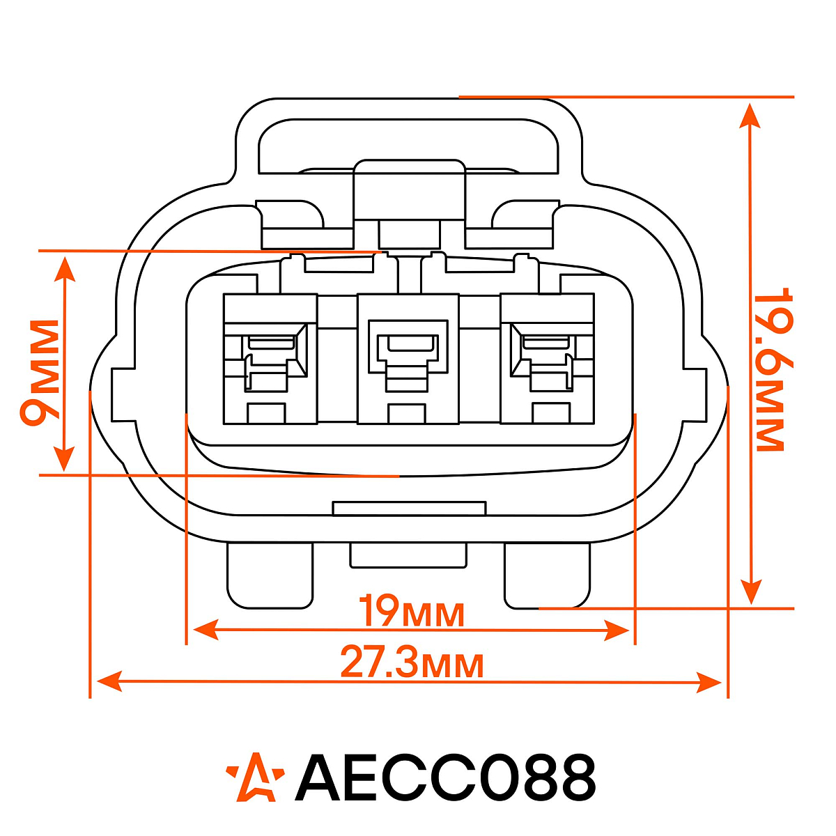 Разъём 3 pin с проводами для катушки зажигания Hyundai, KIA, Mazda, Honda, Nissan