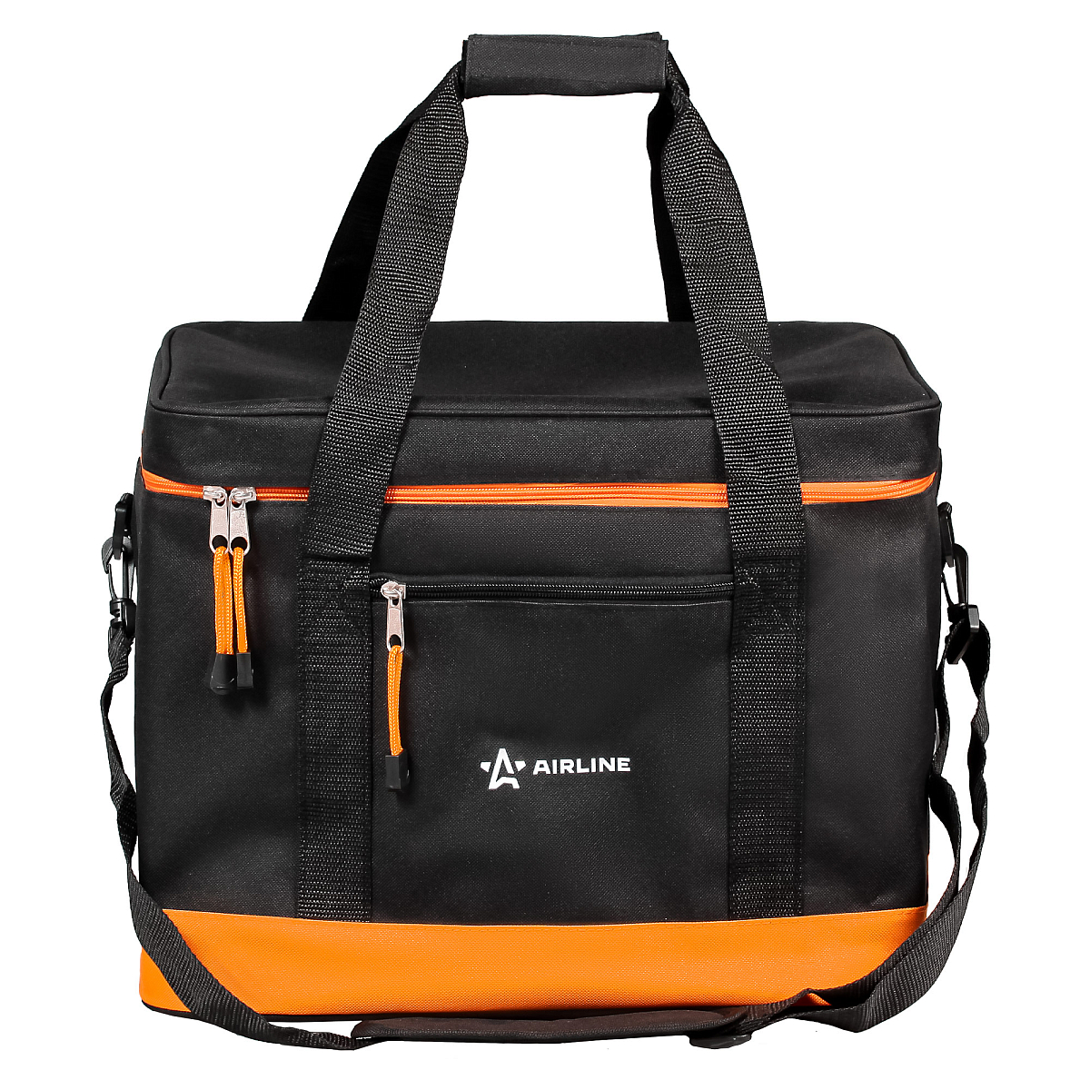 Сумка-холодильник (термосумка) 40 л, 41*31*32 см, цвет черный/оранжевый