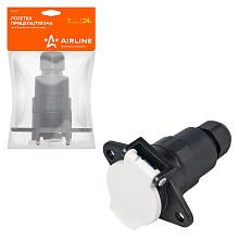 Розетка прицепа/тягача 24В тип-S 7 контактов пластик (гайка)