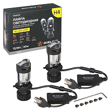 Лампа светодиодная H4 BI-LED LENS, 60Вт, 7000Лм (3500Лм x 2), 6500К (Белый), 12/24В, комплект 2 шт.