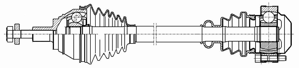 Привод правый для автомобилей Skoda Octavia A7 (13-) 1.4T/1.8T DSG