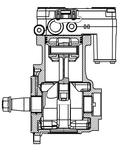 Компрессор воздушный для автомобилей Iveco Stralis I (02-)/Trakker (05-) (1 цилиндр, 352 см3)