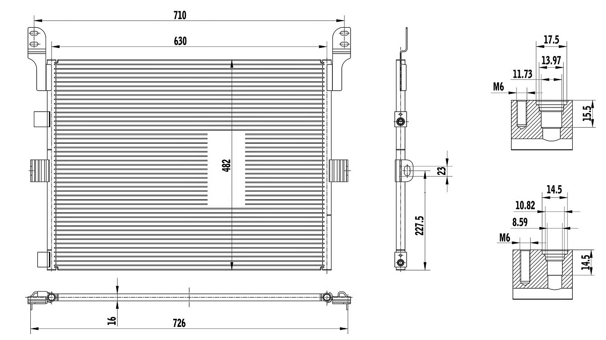 Радиатор кондиционера для автомобилей Kerax (05-)/Magnum (04-)