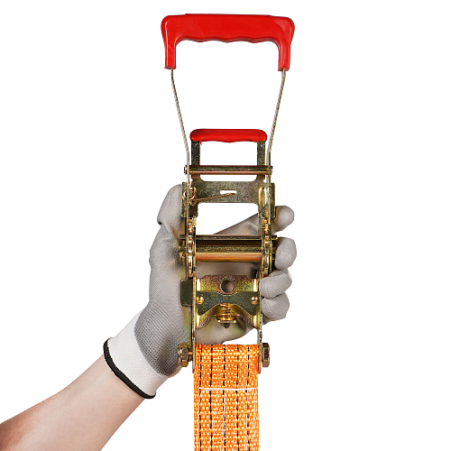 Ремень крепления груза для ЕВРОФУРЫ 5/10 т, 3,6 м, ширина 55 мм, с рельсовым креплением (крючки "ласточка")