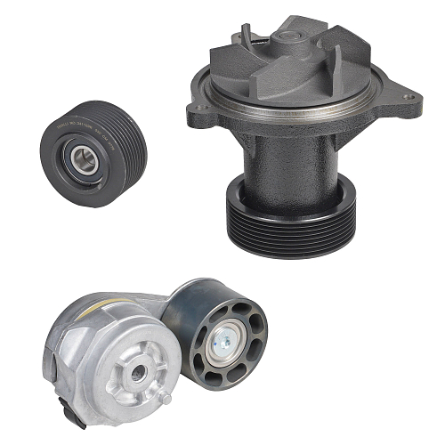 Насос водяной для автомобилей КАМАЗ 740 Евро-4/5 (комплект с ремнем 8PK1675+натяжитель CM 0777+ролик CM 0778)