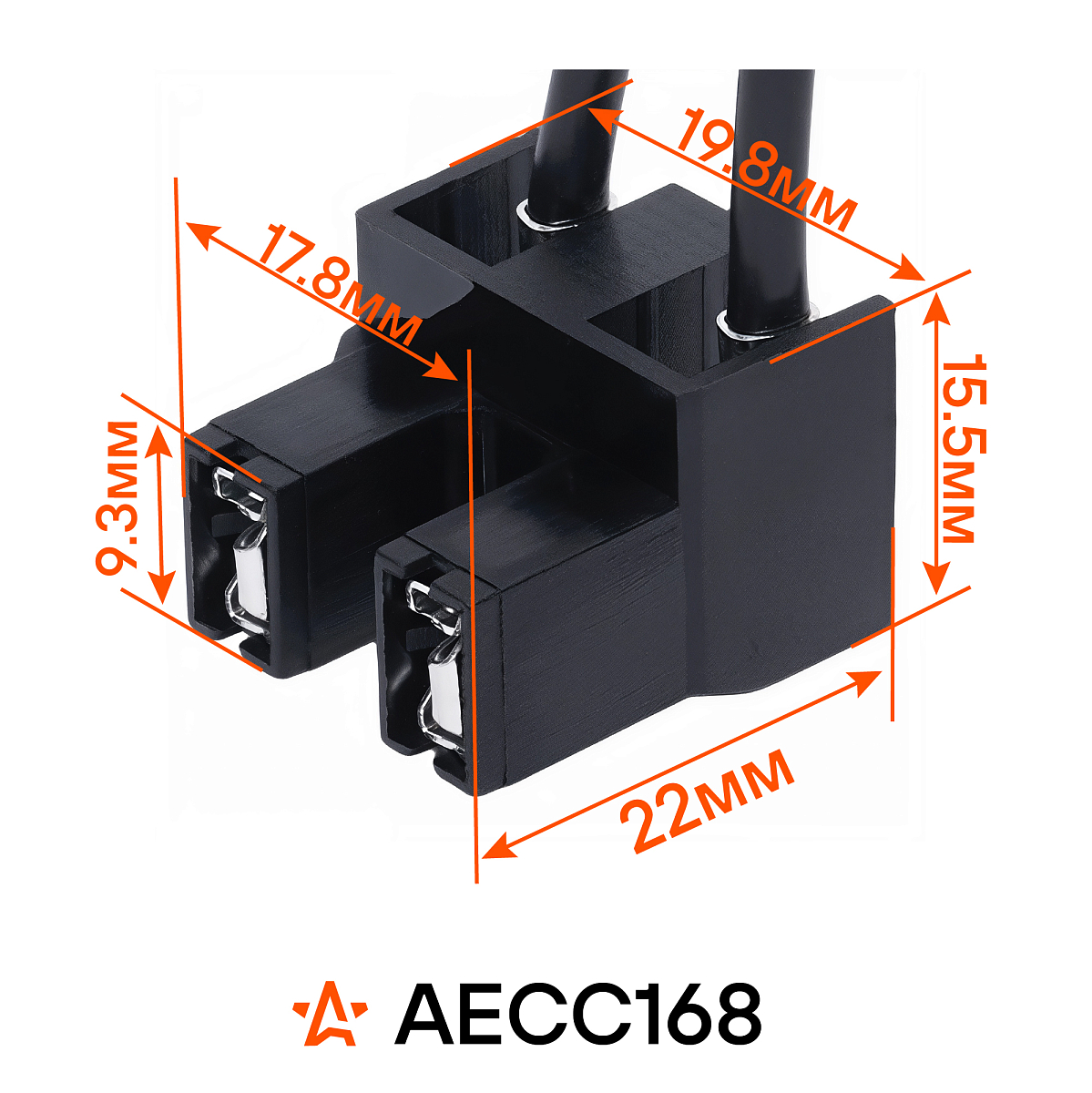 Разъём 2 pin с проводами угловой для лампы с цоколем H7