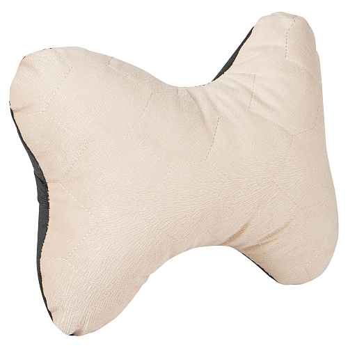 Подушка-косточка на подгол. "Алькантара", ткань, 1 шт., бежевая