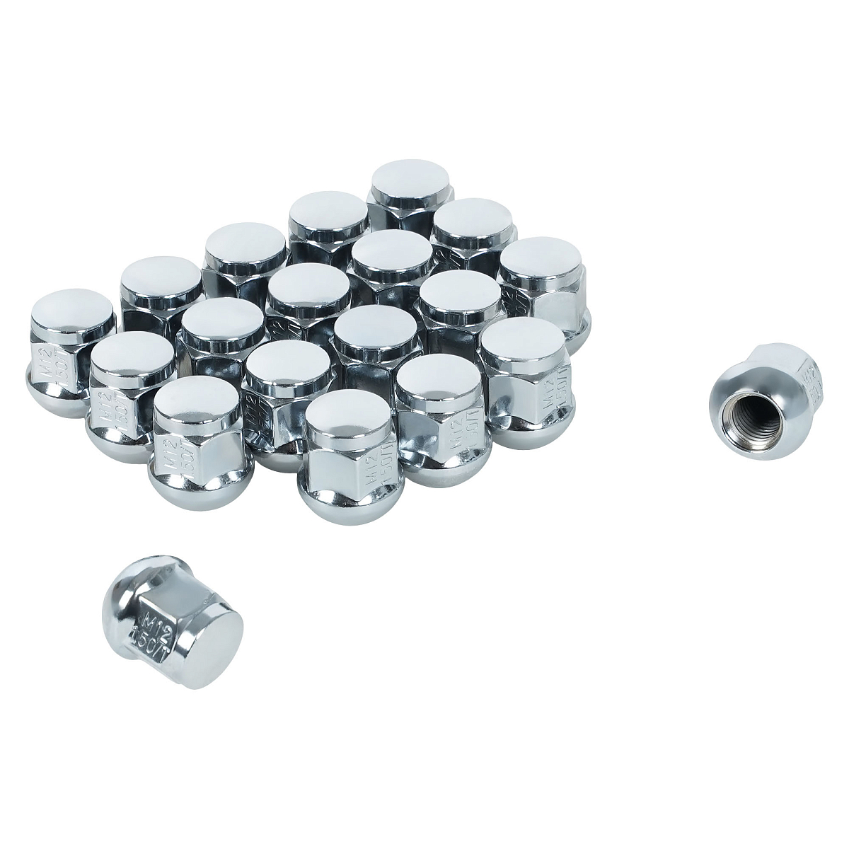 Гайка колесная M12x1,5x25, сфера R12, ключ 19, закрытая, хром, 20 шт для а/м Honda