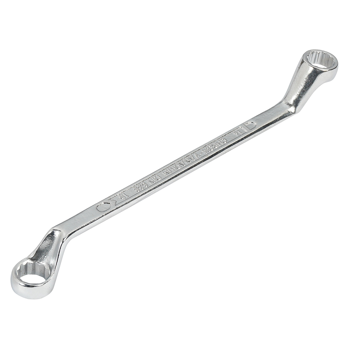 Ключ накидной с изгибом 14х15мм, пласт.подвес