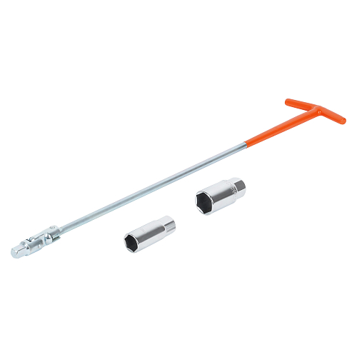 Ключ свечной Т-образный 500мм головки 16, 21мм INDUSTRY металл.рукоятка, резиновый фиксатор