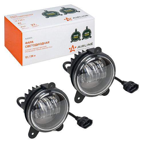 Фары противотуманные светодиодные для ГАЗ Бизнес, Соболь, 32Вт (16Вт x 2), H11, Белый, D-90мм, 3 крепления, комплект 2 шт.