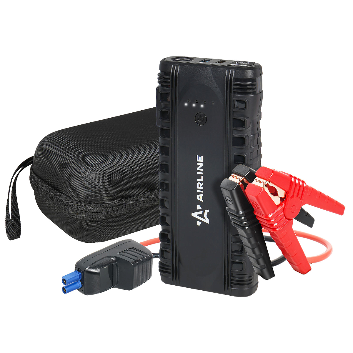 Аккумулятор пусковой (Booster) 12000мАч, 1500А, 14.8V, умные провода, пуск ДВС 3.0d, кейс