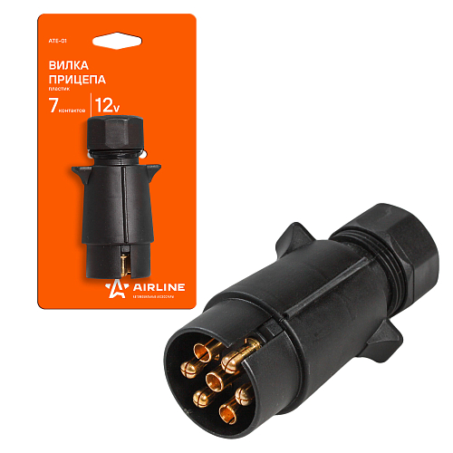 Вилка прицепа 12В 7 контактов пластик