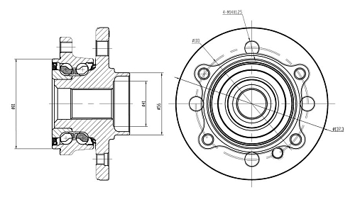 Ступица передняя в сборе с подшипником для автомобиля Mini Cooper (01-)/(06-)
