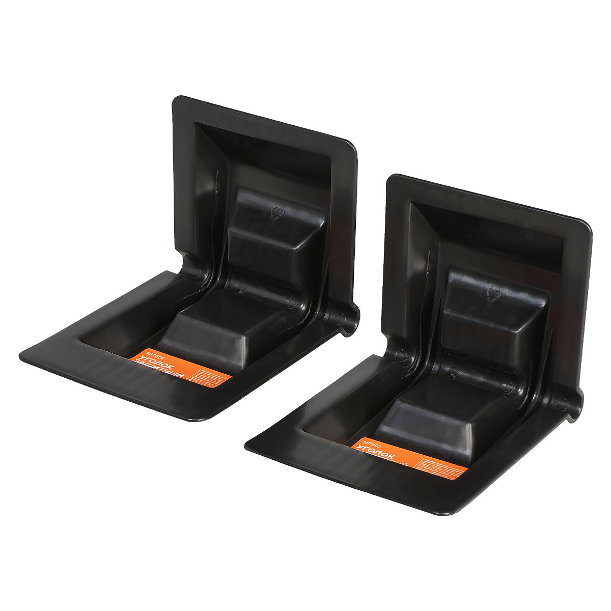 Уголок защитный усиленный для крепления груза лентой до 60мм, черный, набор 2 шт.