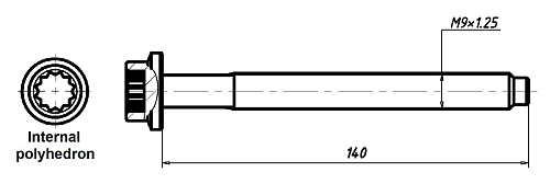 Болты ГБЦ для а/м VW Polo Sedan (10-)/Tiguan (16-)/Skoda Rapid (12-) 1.4T/1.6i [CWVA; CWVB; CZEA] (10 шт.)