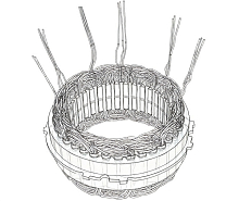 Статор генератора для автомобилей Fiat Ducato (Sollers-RUS) (94-)/Iveco Daily (96-)/УАЗ Патриот 2.3JTD (D=133мм)