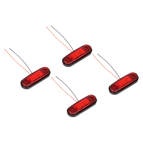 Огонь габаритный светодиодный, 12/24В, красный, комплект 4 шт.