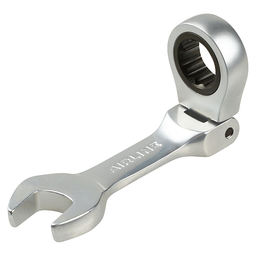 Ключ комбинированный трещоточный шарнирный короткий 13мм PRO, пласт.подвес