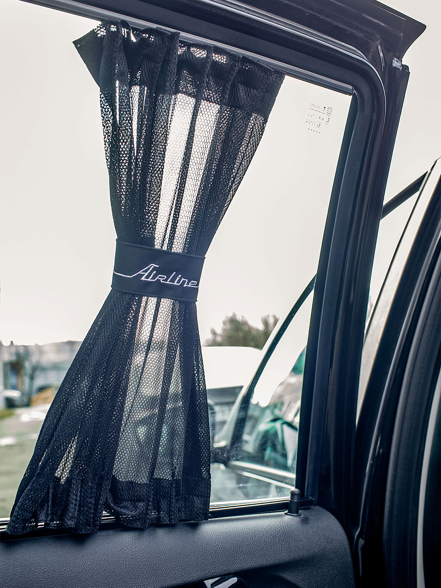 Шторки солнцезащитные раздвижные L (Д*В: 60*47-53см), цвет черный