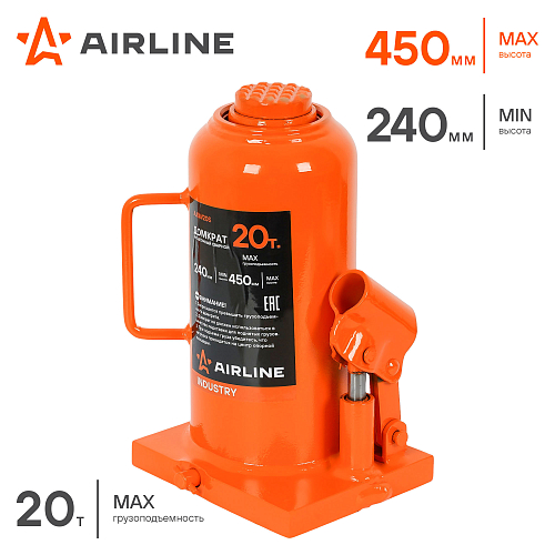 Домкрат бутылочный сварной 20т 240-450мм INDUSTRY