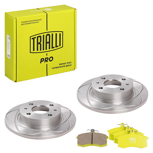 Комплект тормозных дисков и колодок для автомобилей Лада 2108 передняя ось (слот + керам) (диск тормозной слотированный 2 шт. + колодки тормозные керамические 1 комплект)