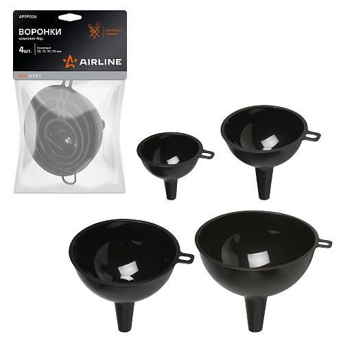 Воронки комплект 4пр. PRO (55, 75, 95, 115мм), пакет с навершием