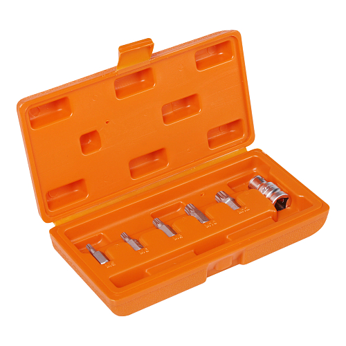 Набор бит вставок SPLINE 3/8" 30мм с держателем бит 1/2"DR 6 пр. блистер