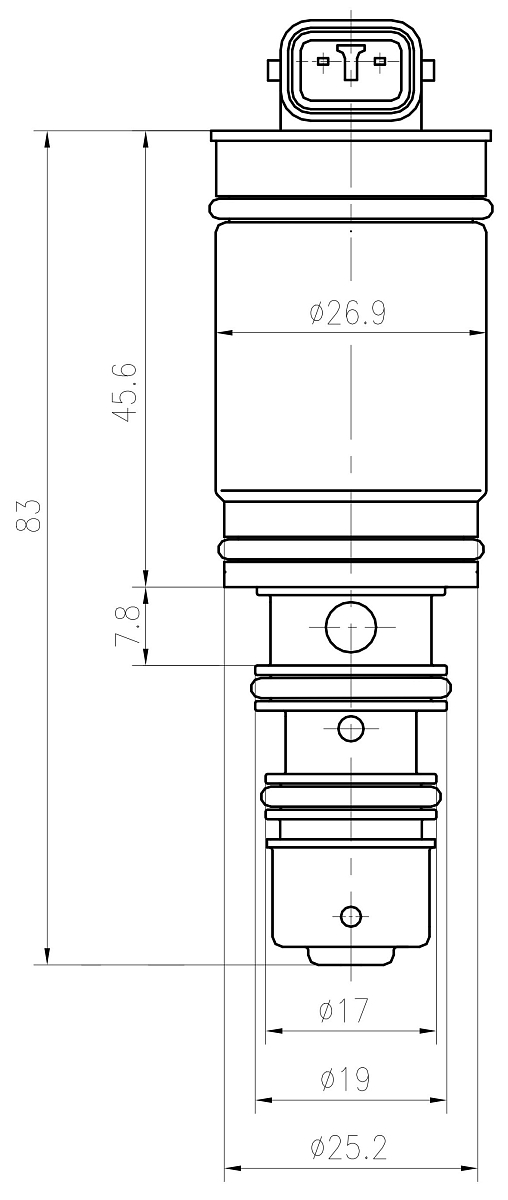 Клапан регулирующий компрессора кондиционера для автомобилей Touareg (02-) (тип Denso)