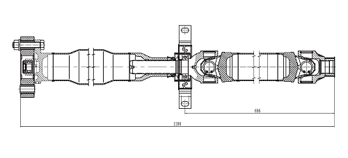 Карданный вал в сборе для автомобилей BMW X3 F25 (10-)/X4 F26 (14-) задний