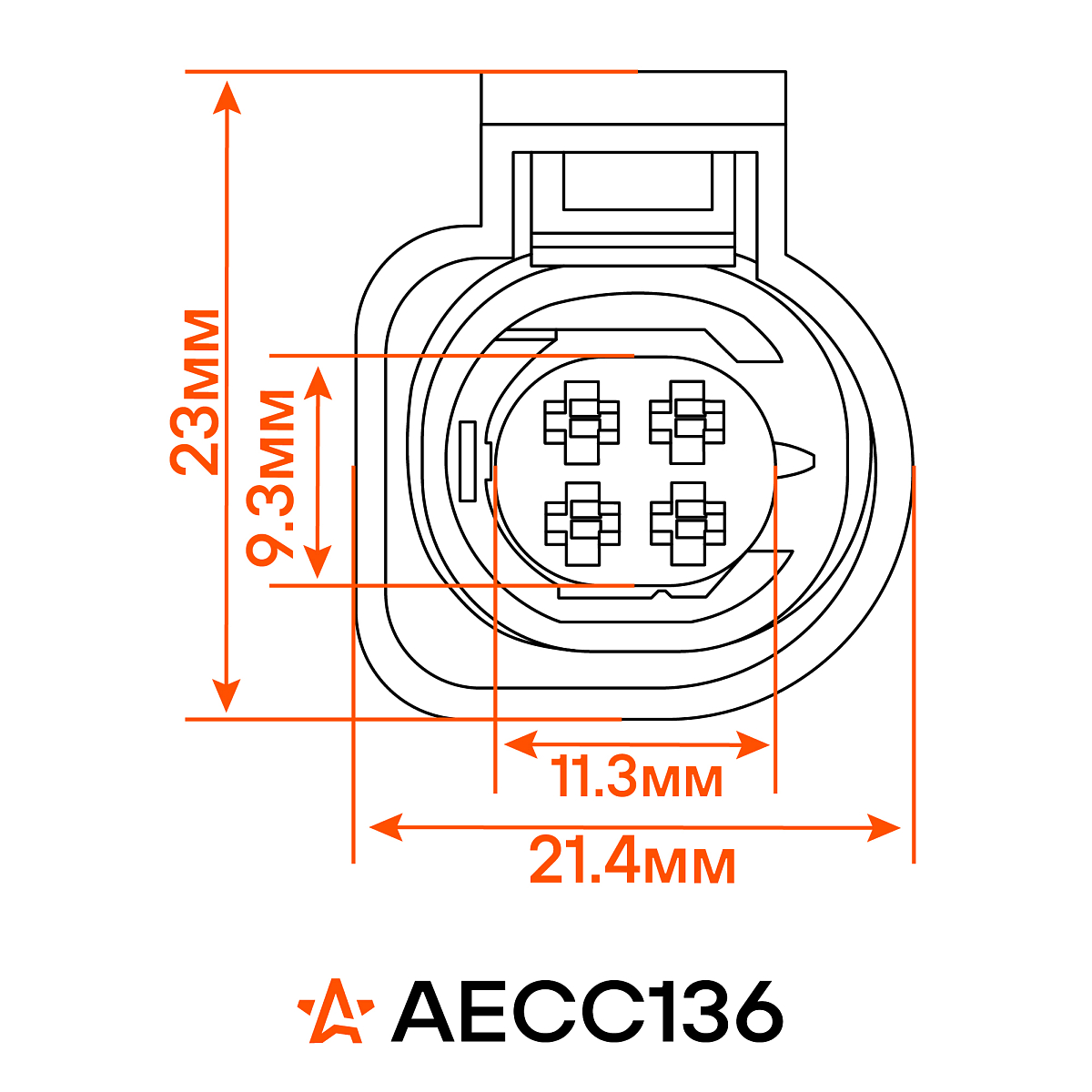 Разъём 4 pin с проводами для датчика температуры охл. жидкости VAG