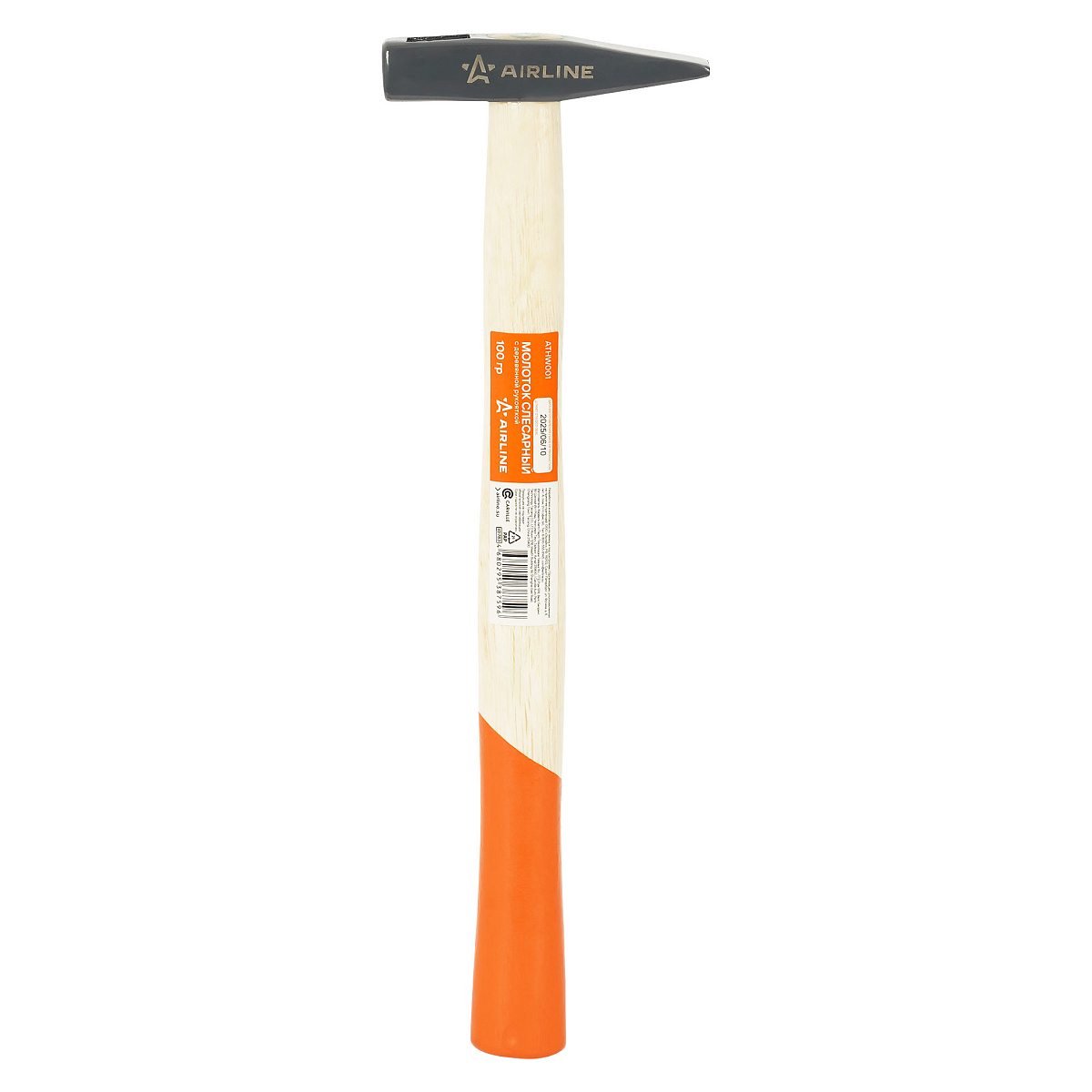 Молоток слесарный с деревянной рукояткой 100гр