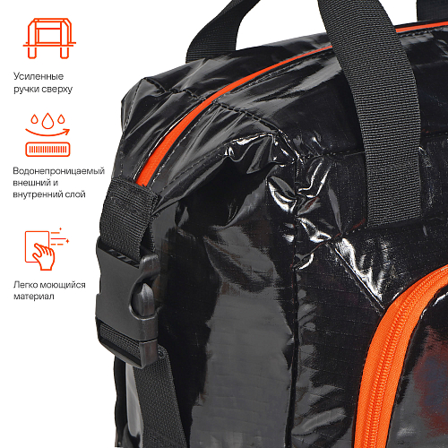 Сумка-холодильник (термосумка) рюкзак 19 л, 39*31*16см, Ripstop, водонепр.,черн.