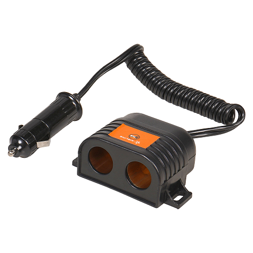 Разветвитель прикуривателя 2 гнезда 5А, витой шнур