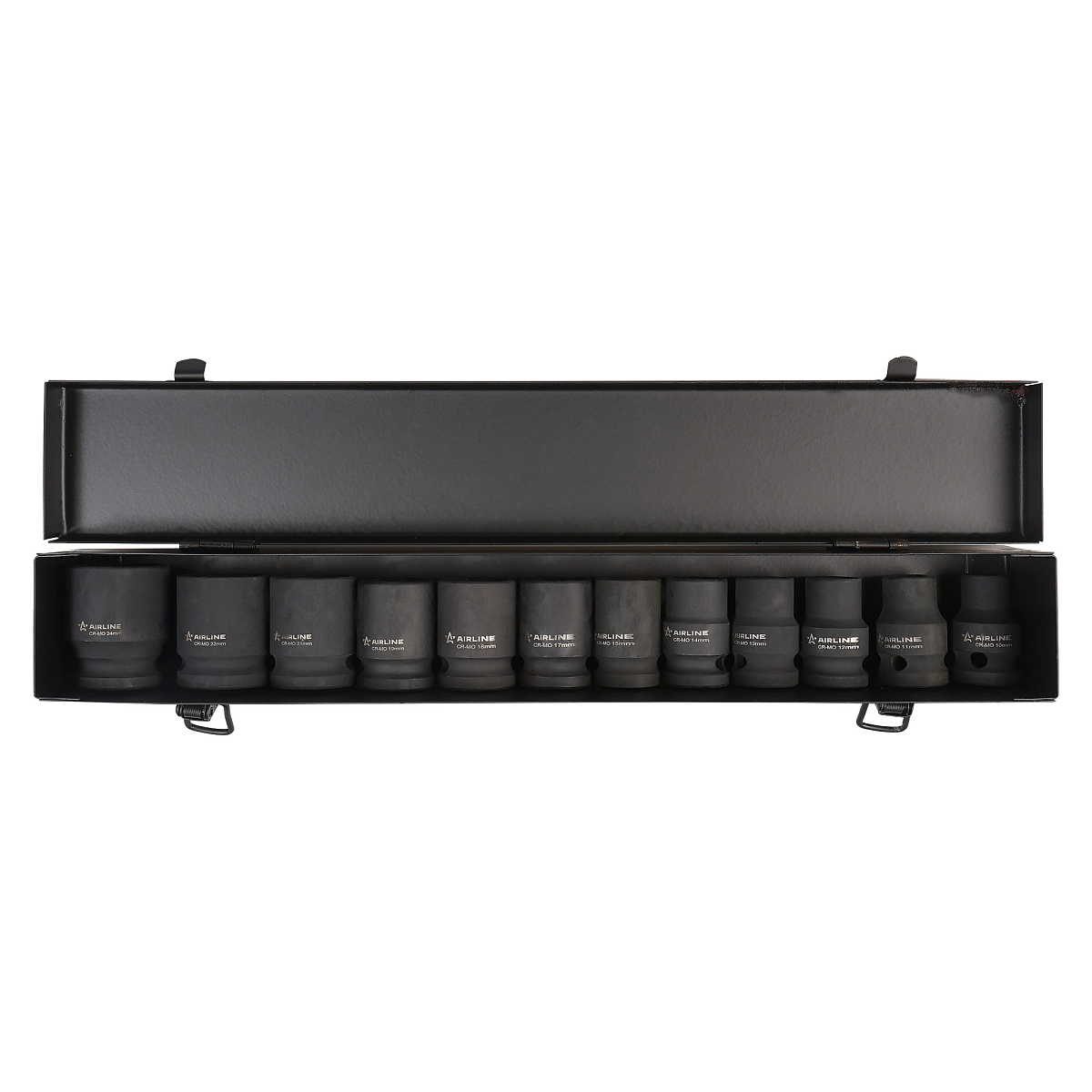 Набор головок ударных 1/2"DR L=38мм, 12пр. (10-24мм) металл.кейс