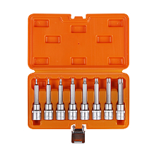 Набор головок 1/2"DR со вставками TORX, L=100мм, 8пр. (T20-T60), кейс