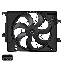 Электровентилятор охлаждения для автомобилей Hyundai Solaris (10-)/KIA Rio (10-) (с кожухом) A/C-