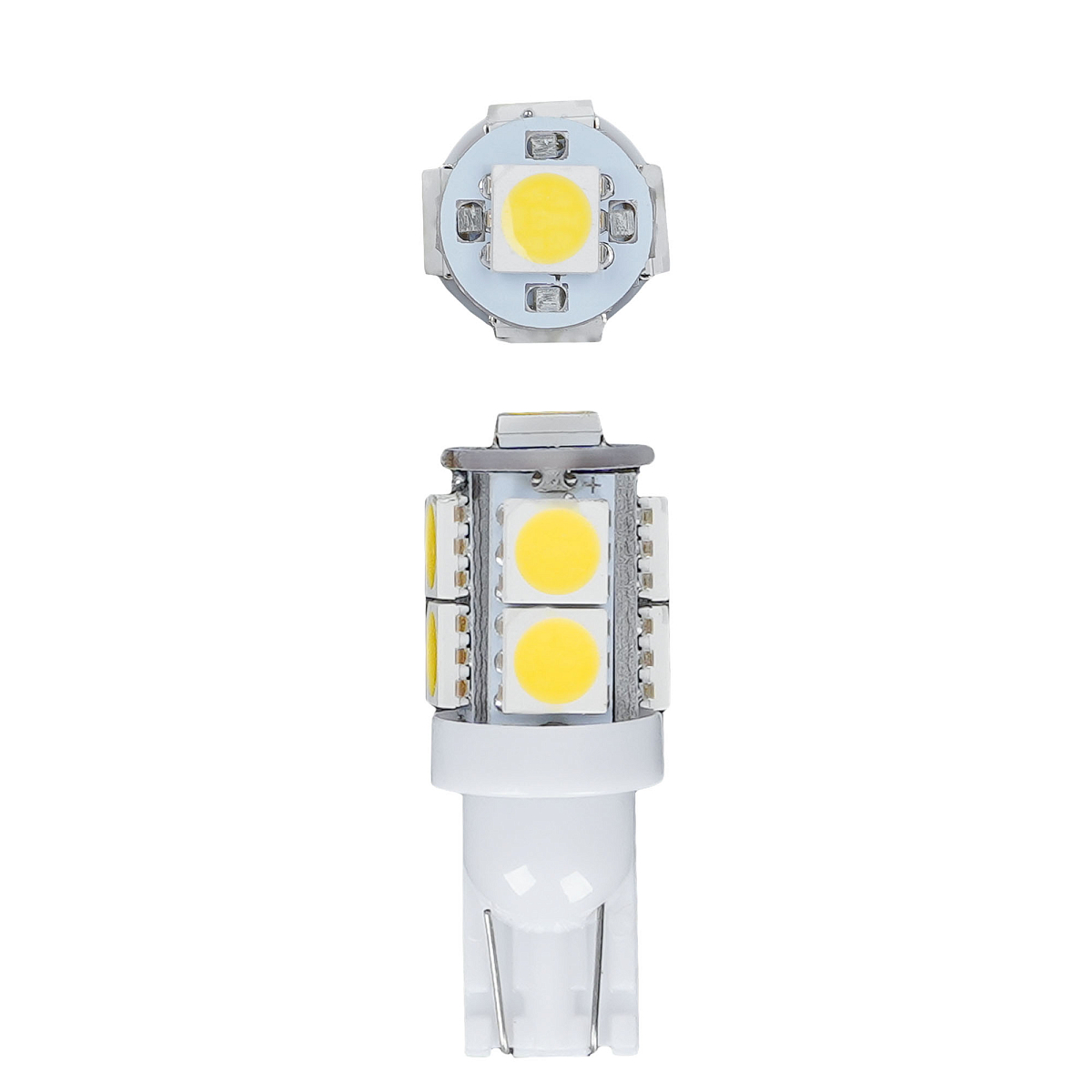 Лампа светодиодная W5W (T10) STANDARD, 6000K (Белый), 12В, 1.1Вт, 9LED, Полярная