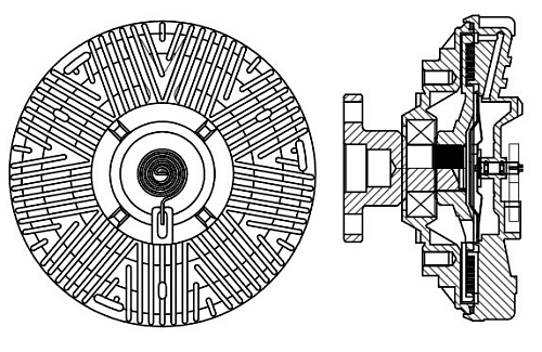 Муфта вязкостная для автомобилей КАМАЗ Компас 9 (43089)/JAC N75/N80/N90 (без крыльчатки)