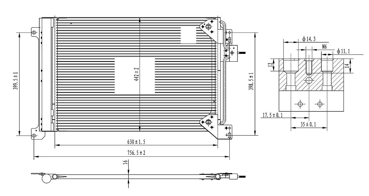 Радиатор кондиционера для автомобилей Iveco Stralis (02-)
